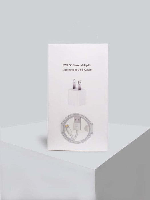 2 in 1 (Lightning) Home Adapter & USB Data Cable - iPhone 5/6/7/8/X