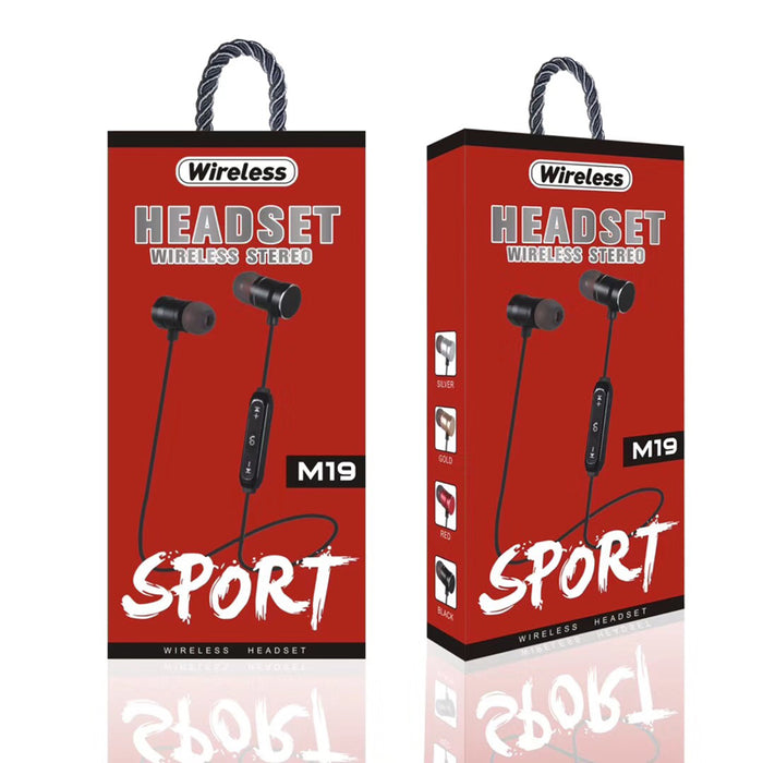 M19 Wireless Sports 4.1 Bluetooth Earphones - Running Head-Mounted In-Ear Bass 