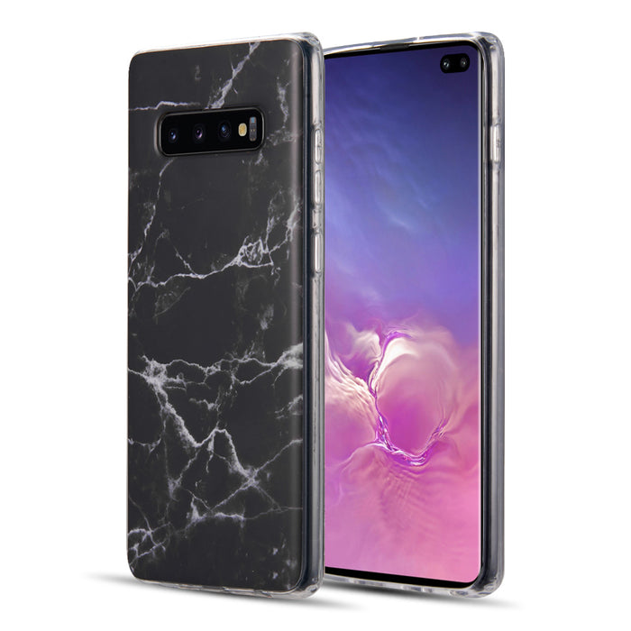 Samsung Galaxy S10 Plus Marble Glass Silicone Case Cover  (Assorted Color)