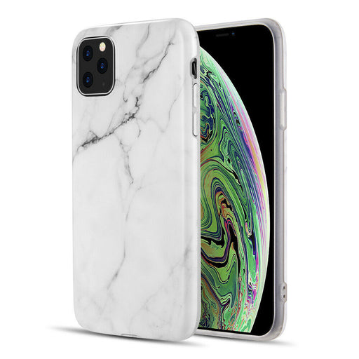 iPhone 11 Pro Max Marble Glass Silicone Case Cover (Assorted Color)