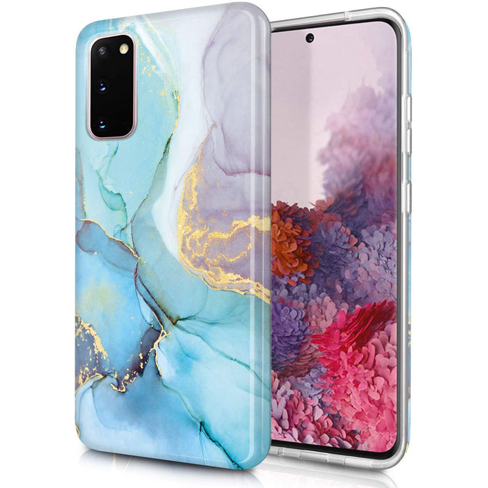 Samsung Galaxy S20 Marble Glass Silicone Case Cover  (Assorted Color)