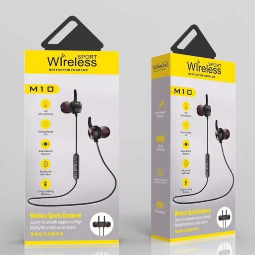 M10 Wireless Bluetooth Headset (Neck Support Magnetic Sport Super Bass Earphone)