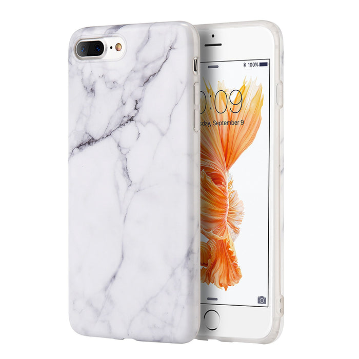  iPhone 7 & iPhone 8 Marble Glass Silicone Case Cover (Assorted Color)