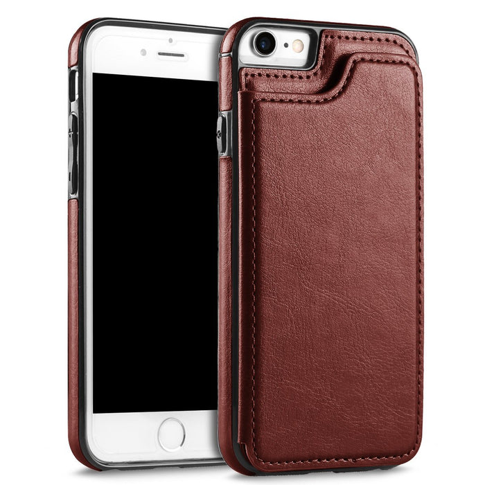 iPhone 12 / iPhone 12 Pro Slim Fit Leather Wallet Case Card Slots Shockproof Folio Flip Protective Defender Shell