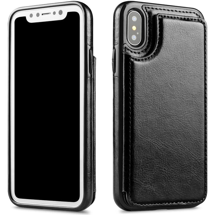 Samsung Galaxy Note 9 Slim Fit Leather Wallet Case Card Slots Shockproof Folio Flip Protective Defender Shell