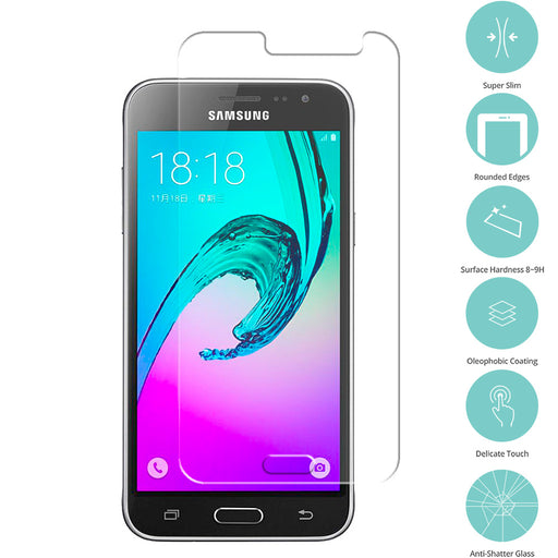 Samsung Galaxy J3 Prime Tempered Glass (Scratch Resistance And Smudge Free)