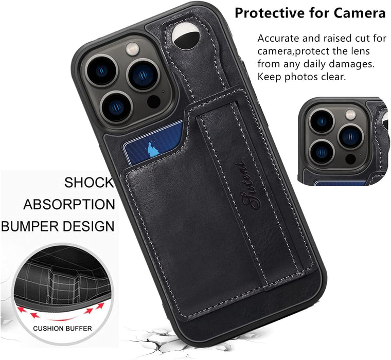 Leather Wallet Case with slim credit card slot holder for iPhone 13 Mini, iPhone 13, iPhone 13 Pro, iPhone 13 Pro Max (Assorted Colors)