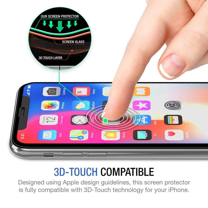 10D - iPhone XS Max Tempered Glass (Edge to Edge Full Screen Coverage)