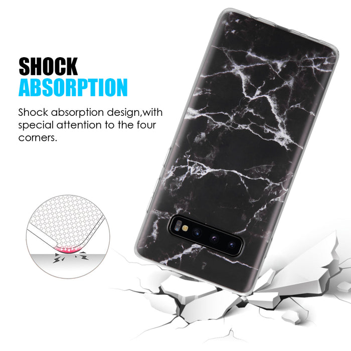 Samsung Galaxy S10 Plus Marble Glass Silicone Case Cover  (Assorted Color)