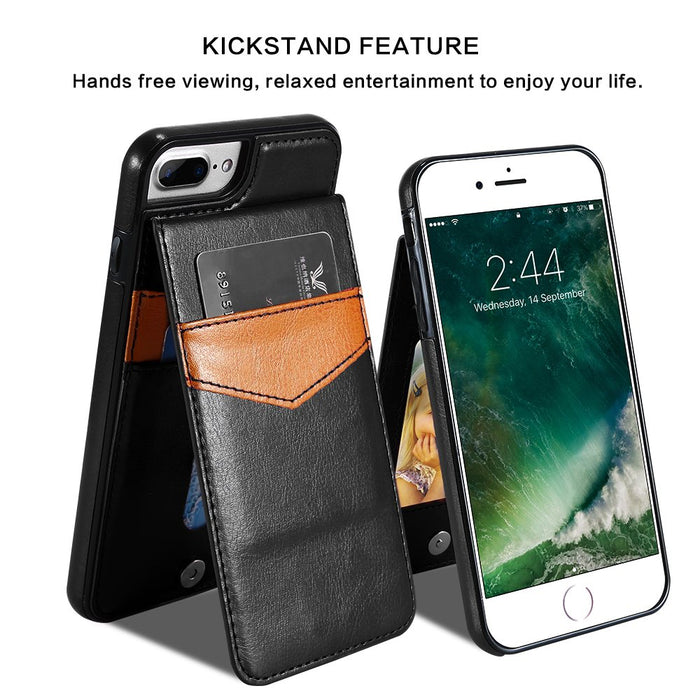 iPhone 7 Plus & iPhone 8 Plus Leather wallet case with credit card slots
