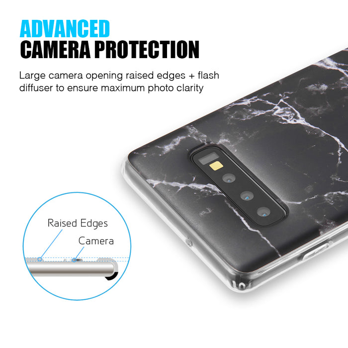 Samsung Galaxy S10 Plus Marble Glass Silicone Case Cover  (Assorted Color)