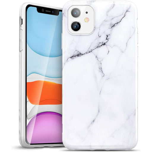 iPhone 11 Marble Glass Silicone Case Cover (Assorted Color)