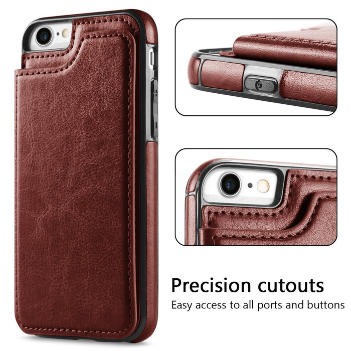 Samsung Galaxy S21 Slim Fit Leather Wallet Case Card Slots Shockproof Folio Flip Protective Defender Shell