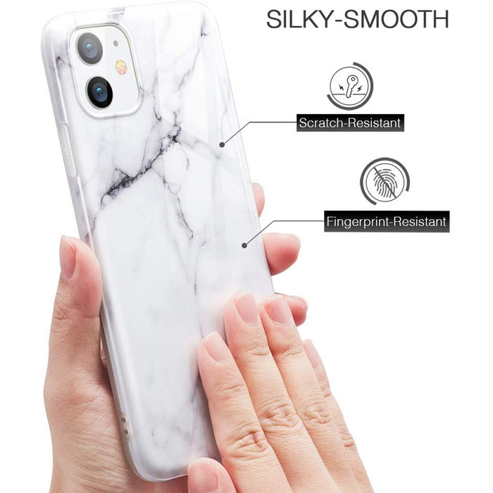 iPhone 11 Marble Glass Silicone Case Cover (Assorted Color)