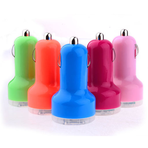 Dual Car USB Charger (Colorful)