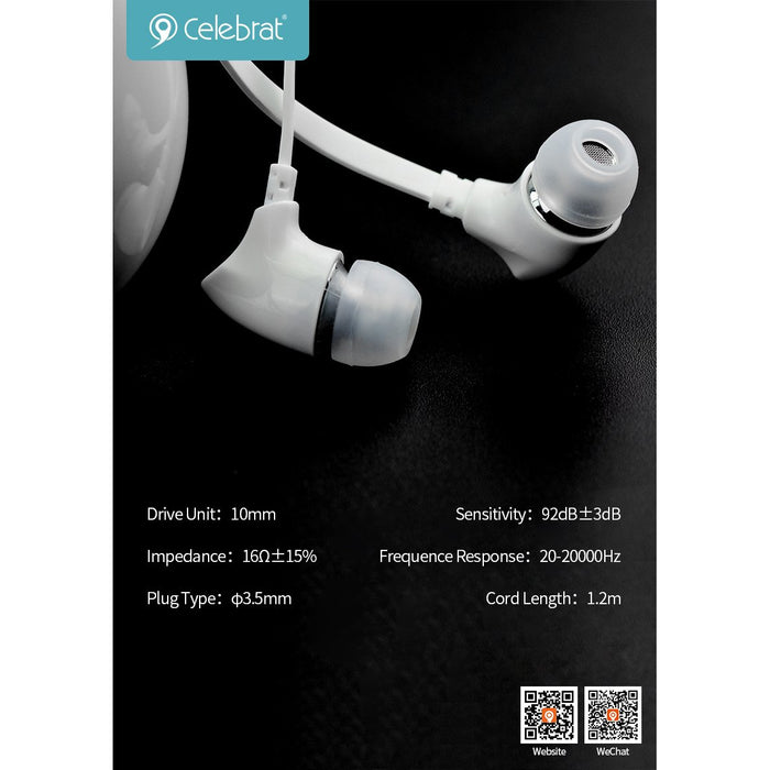 Celebrat G3 Wired Headset with Volume Control & Mic