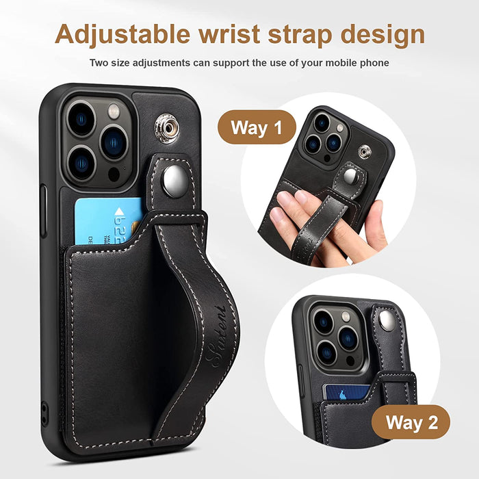 Leather Wallet Case with slim credit card slot holder for iPhone 13 Mini, iPhone 13, iPhone 13 Pro, iPhone 13 Pro Max (Assorted Colors)