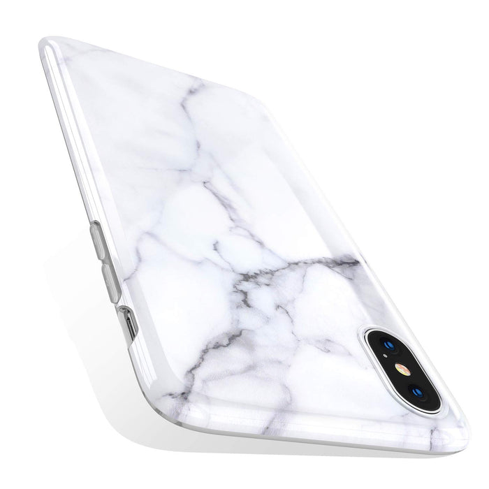 iPhone X I iPhone XS Marble Glass Silicone Case Cover (Assorted Color)