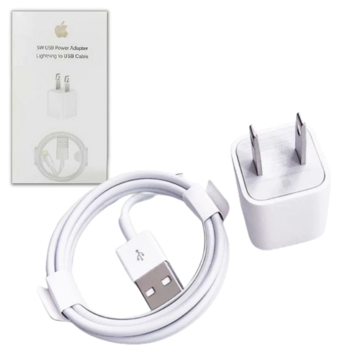 2 in 1 (Lightning) Home Adapter & USB Data Cable - iPhone 5/6/7/8/X