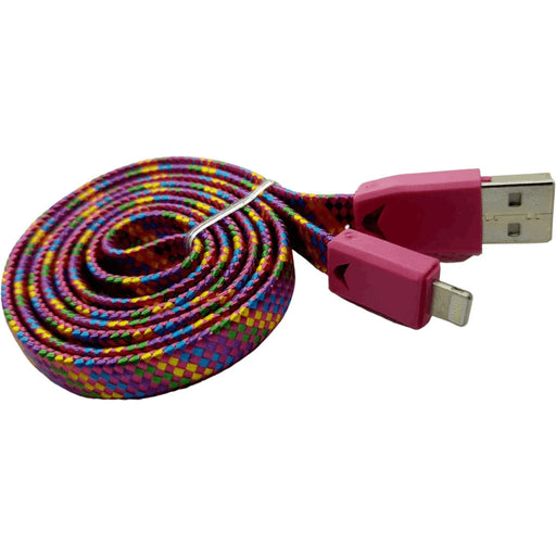 Lightning (iPhone) Flat Braided USB Data Charging Cable (3.3 Ft)