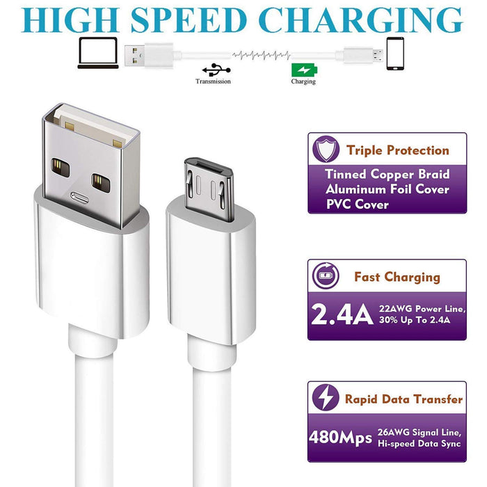 Micro USB Data Charging Cable (White)
