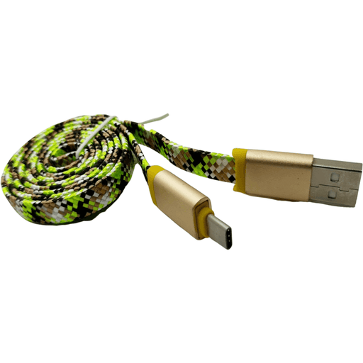 Type C Flat Braided USB Data Charging Cable (3.3 Ft)