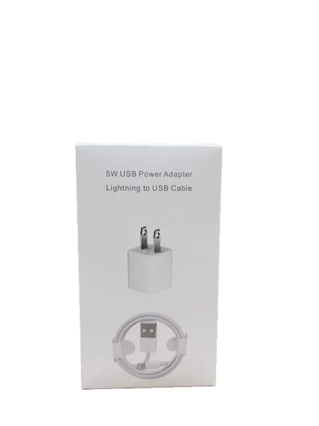 2 in 1 (Lightning) Home Adapter & USB Data Cable - iPhone 5/6/7/8/X